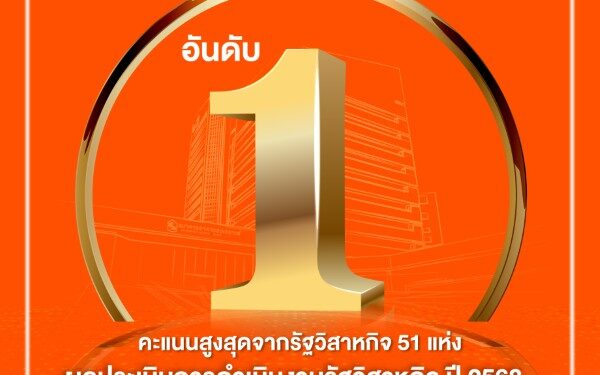 ธอส. คว้าอันดับ 1 ผลประเมินการดำเนินงานรัฐวิสาหกิจ ปี 2568