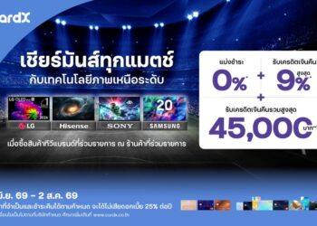 CardX รับกระแสบอลโลกคึกคัก ดันใช้จ่ายหมวด Home Entertainment ส่งโปรแรงผ่อนทีวี 0% พร้อมเครดิตเงินคืนสูงสุด 45,000 บาท