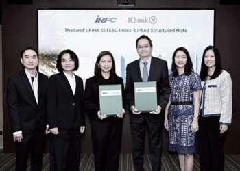 กสิกรไทยเปิดตัวนวัตกรรมการเงินอ้างอิงดัชนี SETESG ครั้งแรกในไทย โดย IRPC เป็นผู้ลงทุน เพื่อร่วมขับเคลื่อนตลาดทุนสู่ความยั่งยืน