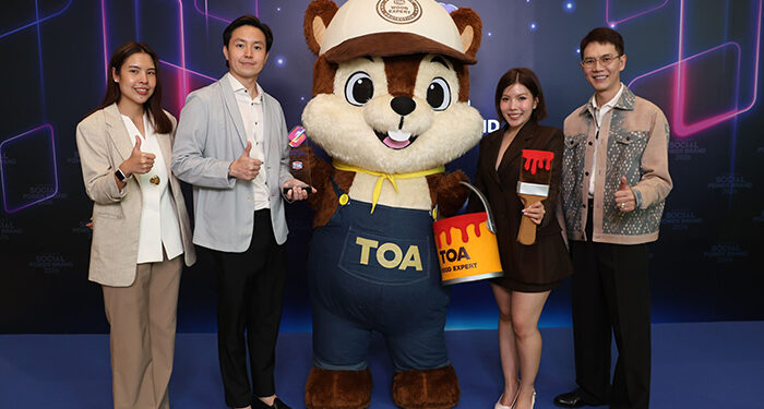 TOA แบรนด์อันดับ 1 บนโลกโซเชียล สะท้อน “เสียงจริง” จากผู้บริโภค คว้าแชมป์ Thailand’s Social Power Brand 2 ปีซ้อน ตอกย้ำผู้นำตลาดสีและวัสดุก่อสร้างไทย