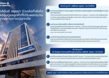 อลิอันซ์ อยุธยา ร่วมส่งกำลังใจ พร้อมออกมาตรการช่วยเหลือลูกค้าที่ได้รับผลกระทบจากสถานการณ์อุทกภัย